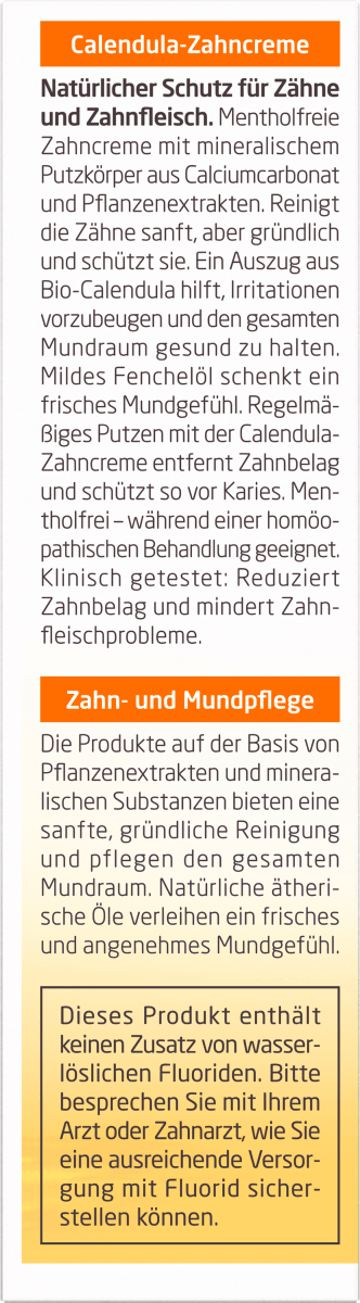 Zahnpasta Calendula fluoridfrei, 75 ml
