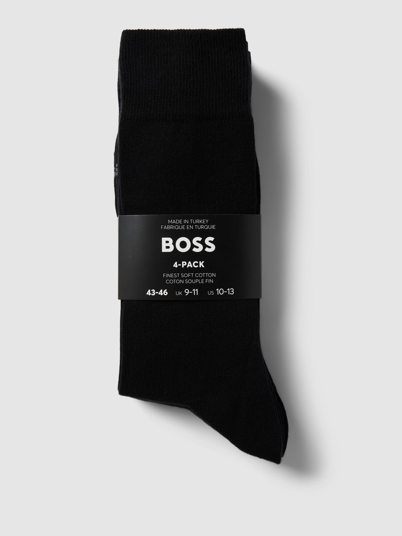 Socken mit Label-Detail im 4er-Pack in schwarz