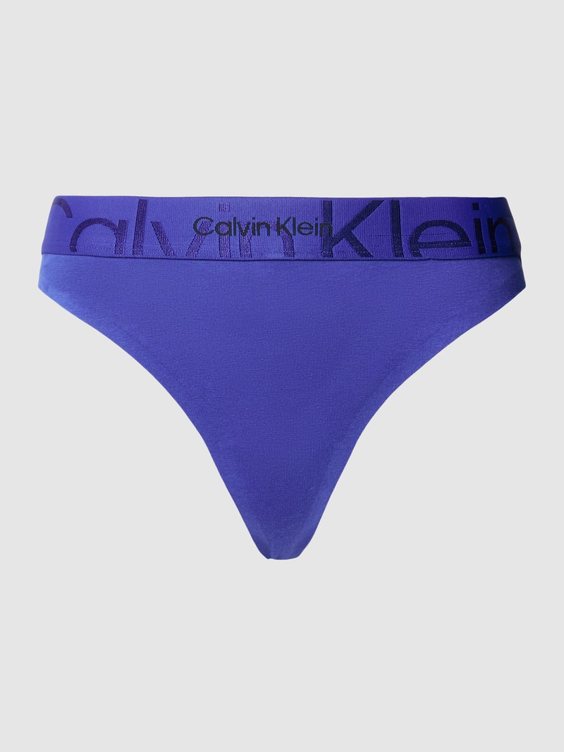 String mit Logo-Bund Modell 'THONG' in blau