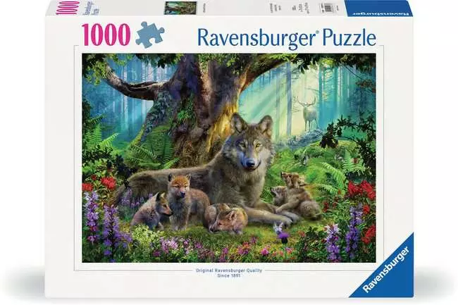 Puzzle 1000 Teile - Wölfe im Wald