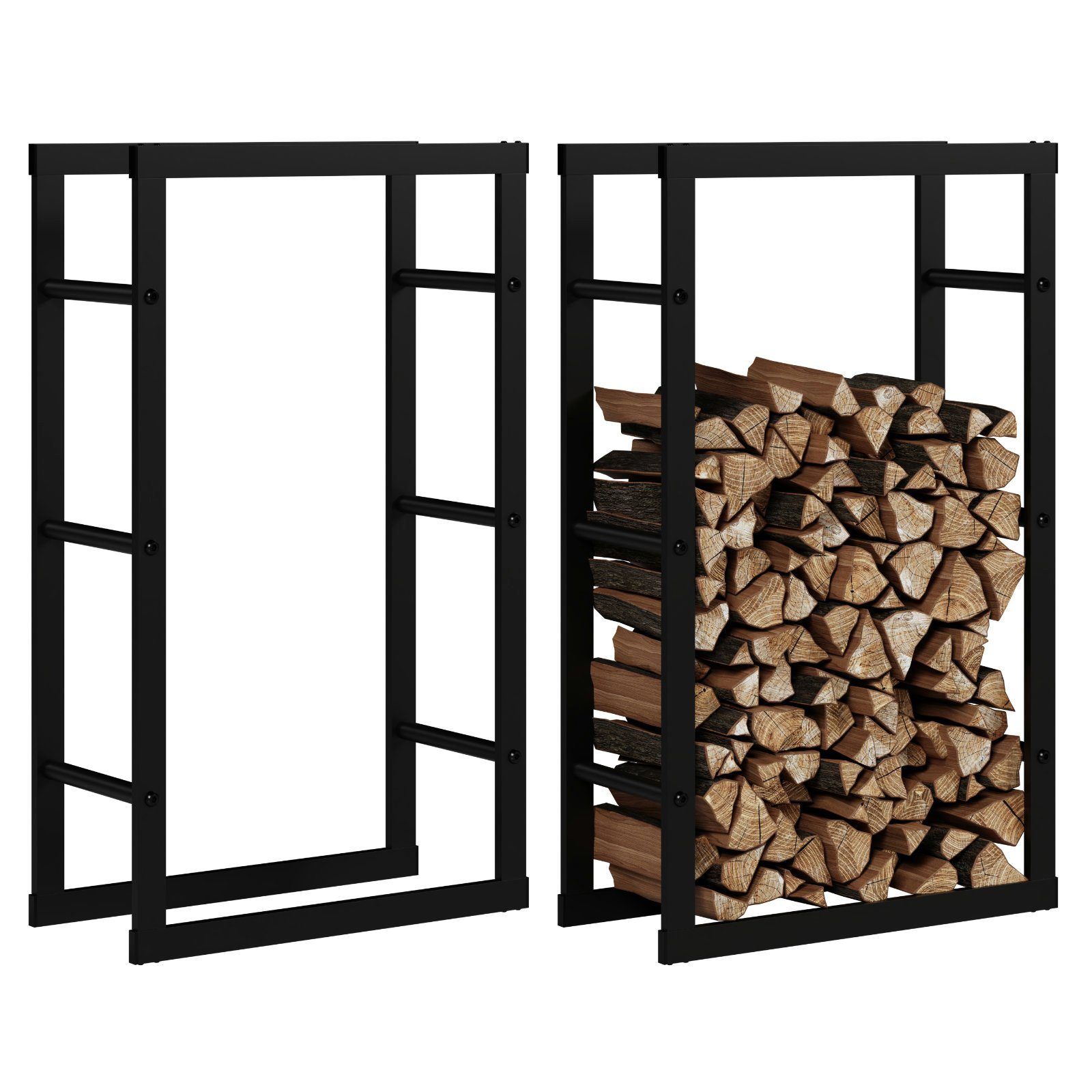 HAGO Kaminholzregal Kaminholzregal 60x100x25cm Feuerholzregal Brennholz Ständer Ablage