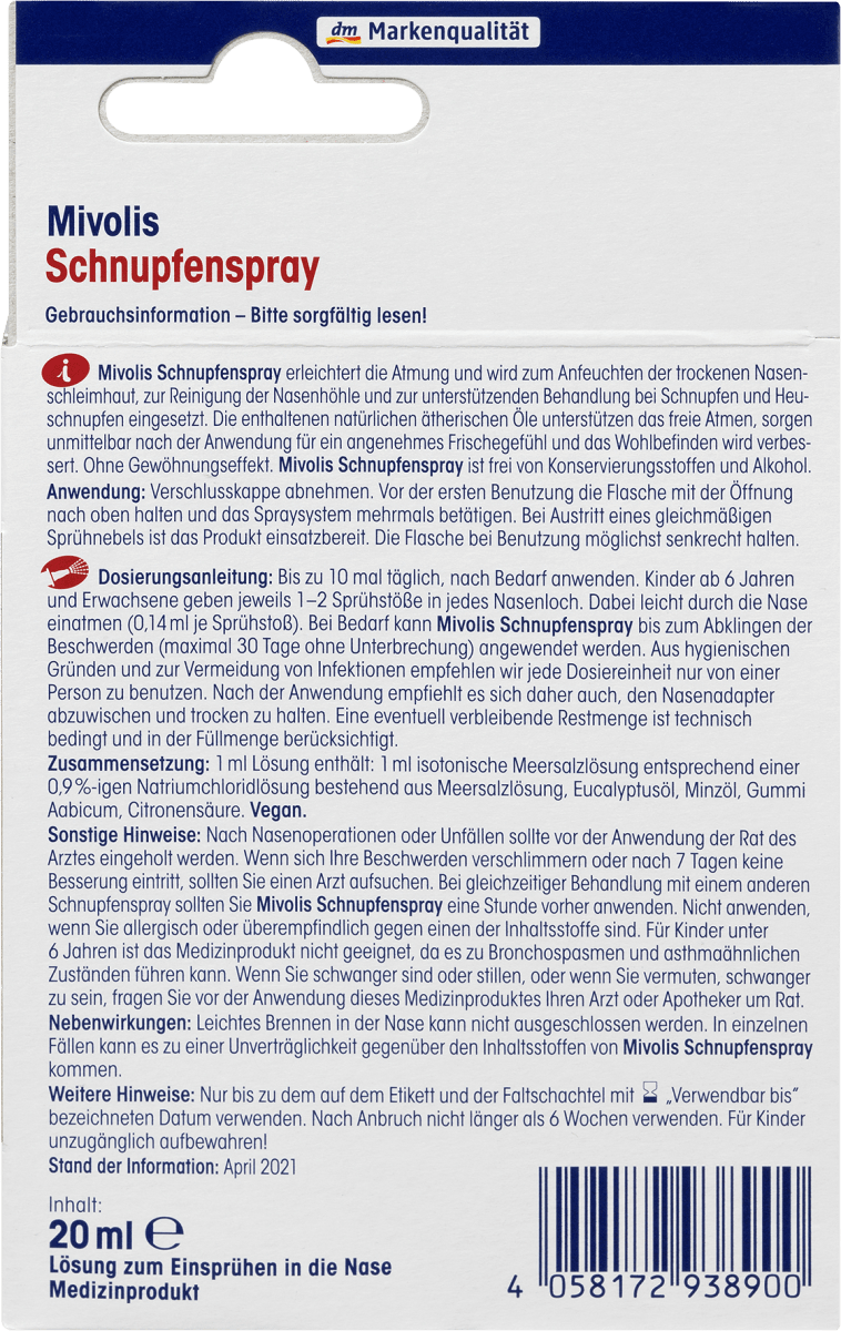 Schnupfenspray, 20 ml