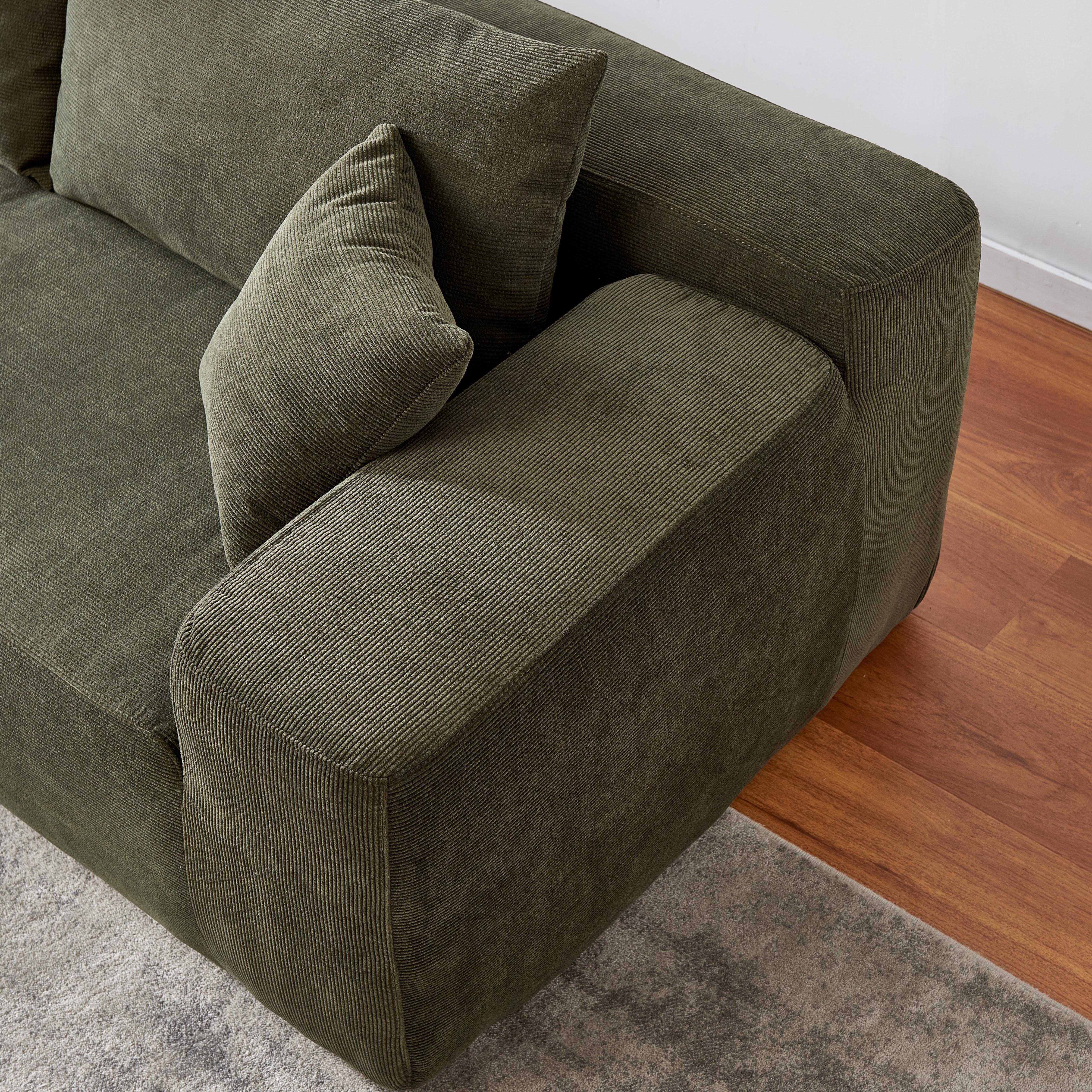 OKWISH Ecksofa L-Form Ecksofa Home affaire Ecksofa Chenille mit 5 losen Rückenkissen, Komprimierte Verpackung Gesamtmaße: 104,70 x 68,50 x 29,13 Zoll (L x B x H), 72 Stunden platzieren, um Flauschigkeit wiederherzustellen