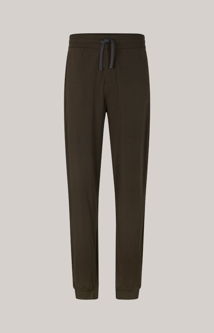 Loungewear Hose in Dunkelgrün-Braun
