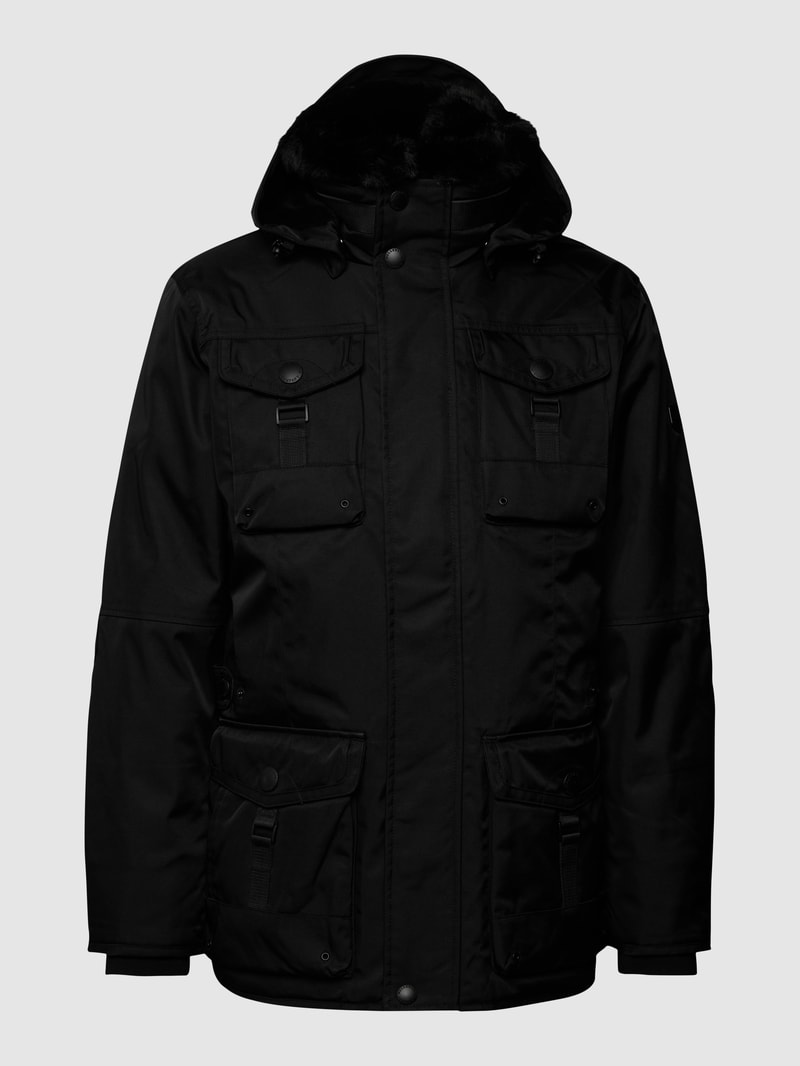 Funktionsjacke mit Label-Detail in schwarz