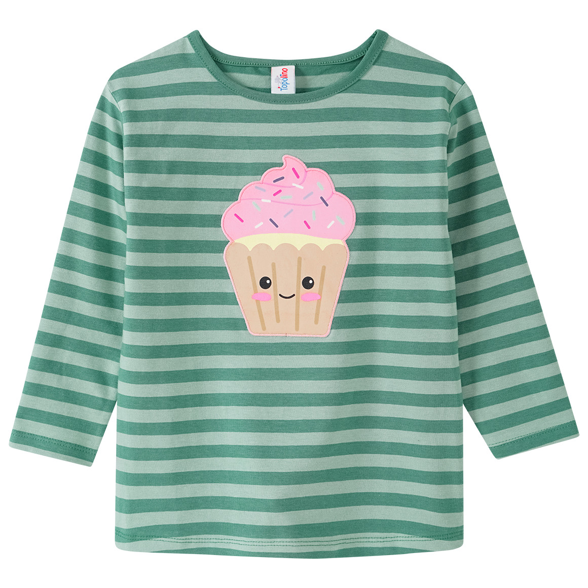 Mädchen Langarmshirt mit Muffin-Applikation