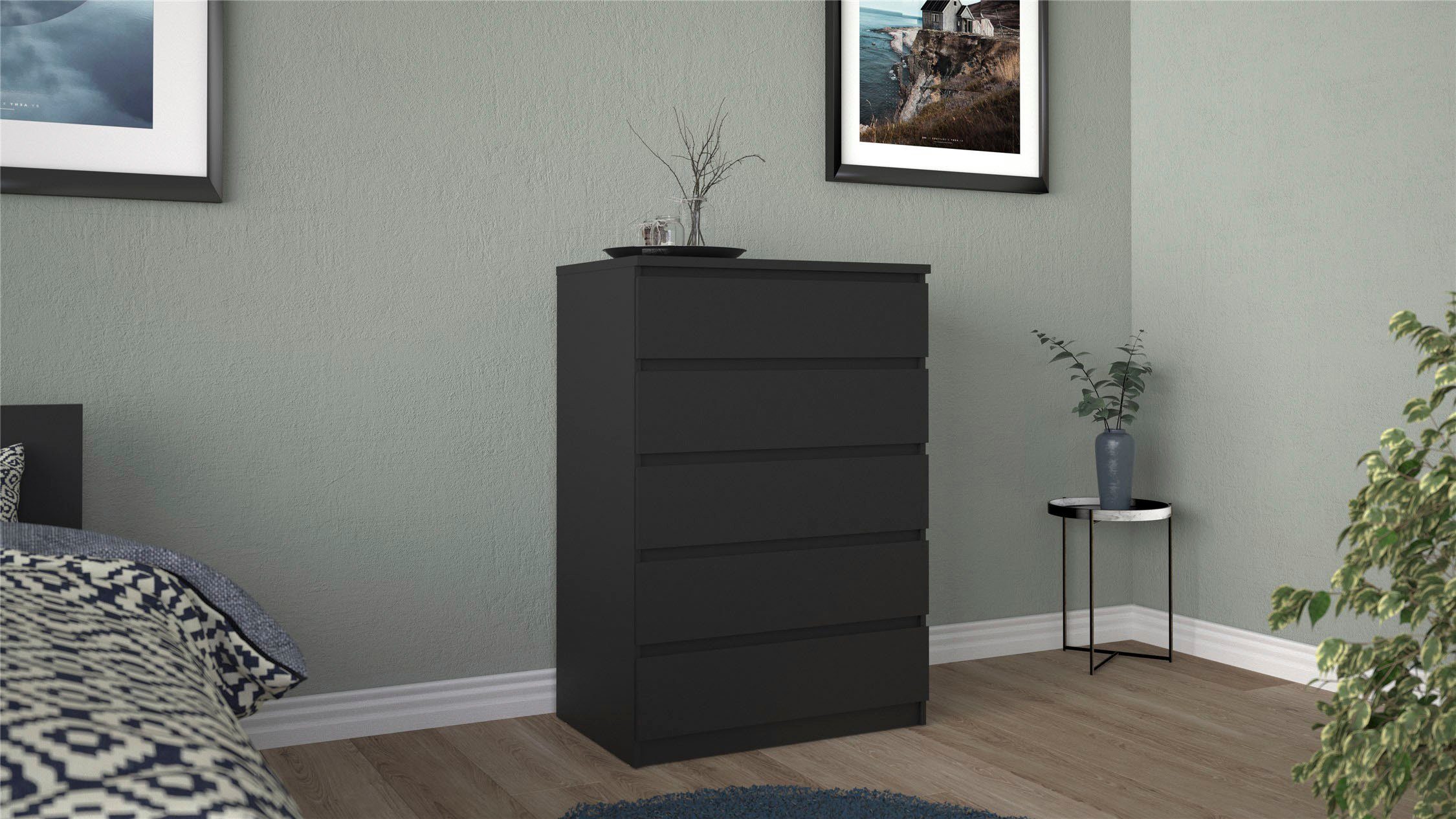 Home affaire Kommode Naia, abgerundete Schubladenkanten auf Metallgleiter, Breite 77 cm