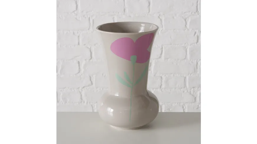 Boltze Vase Annabel Beige, Dunkelrosa