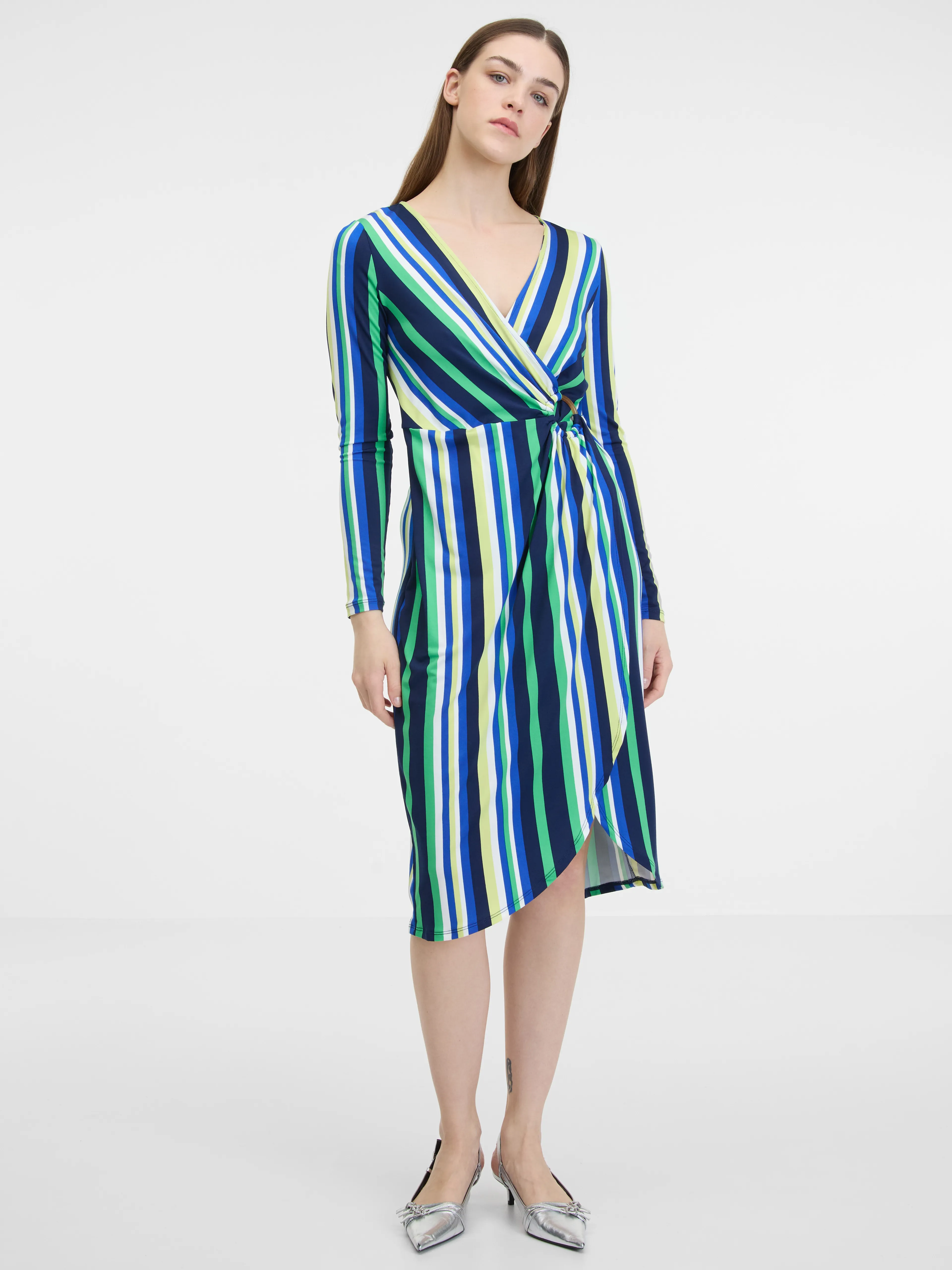Grün und blau gestreiftes Damenkleid ORSAY