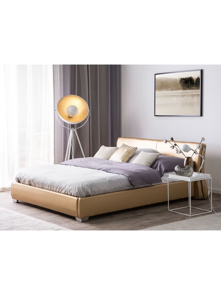 Beliani Doppelbett PARIS in Gold/Silber - (W) 175 x (H) 83 x (L) 228 cm günstig kaufen onesize