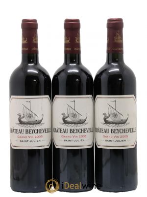 Château Beychevelle 4ème Grand Cru Classé  2005 - Lot de 3 Bouteilles