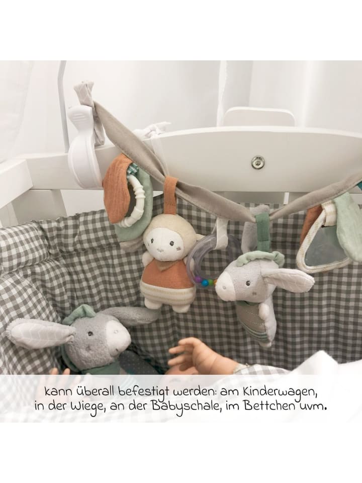 Fehn Kinderwagenkette mit Rassel & Quietsche - Esel & Schaf in grau,bunt günstig kaufen onesize