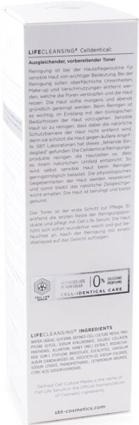 SBT Lifecleansing Celldentical Hydrating Preparing Toner Reinigungsmilch