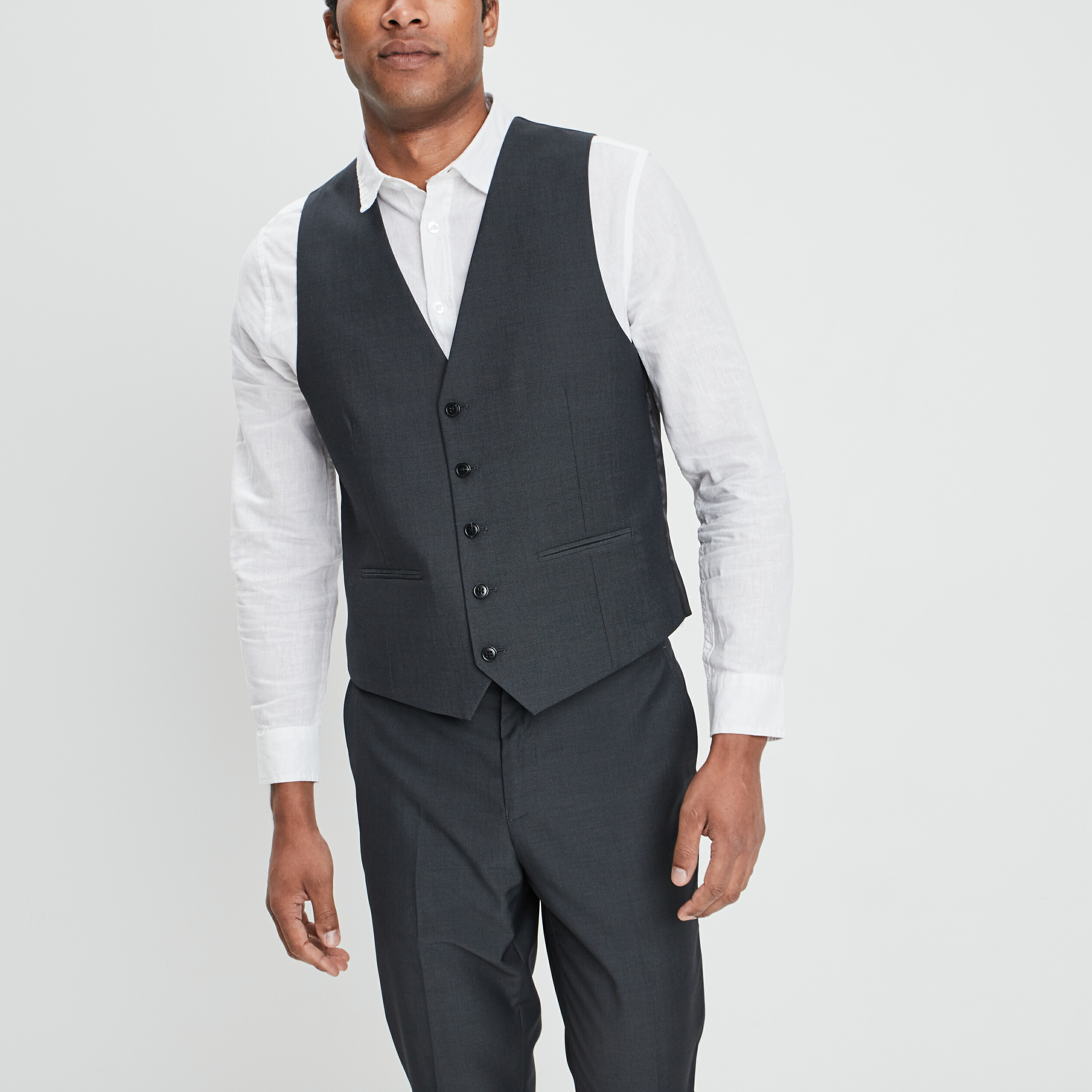 Gilet de costume sans manches gris foncé homme | La Halle