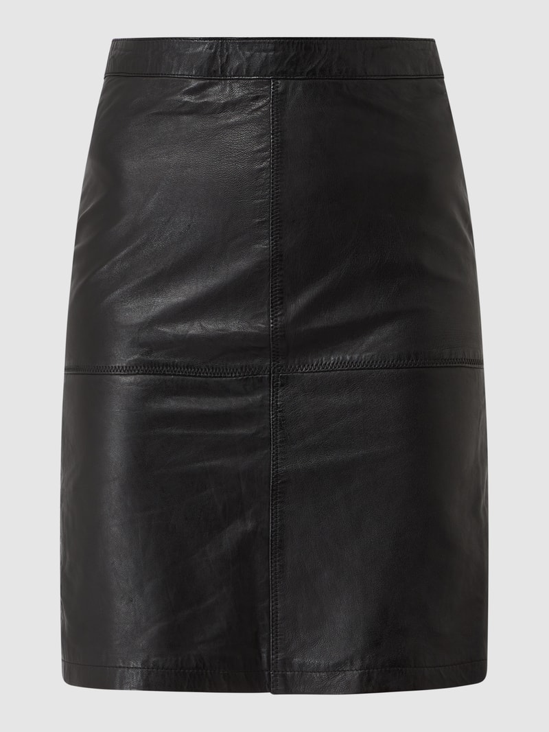 Regular Fit Lederrock aus Schafsleder Modell 'Swante'  in schwarz