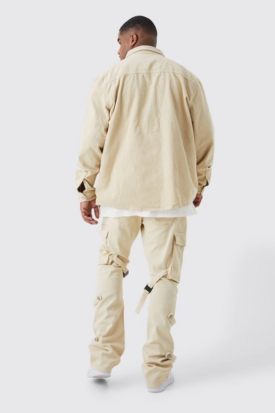 Plus Cargo-Overshirt aus Cord