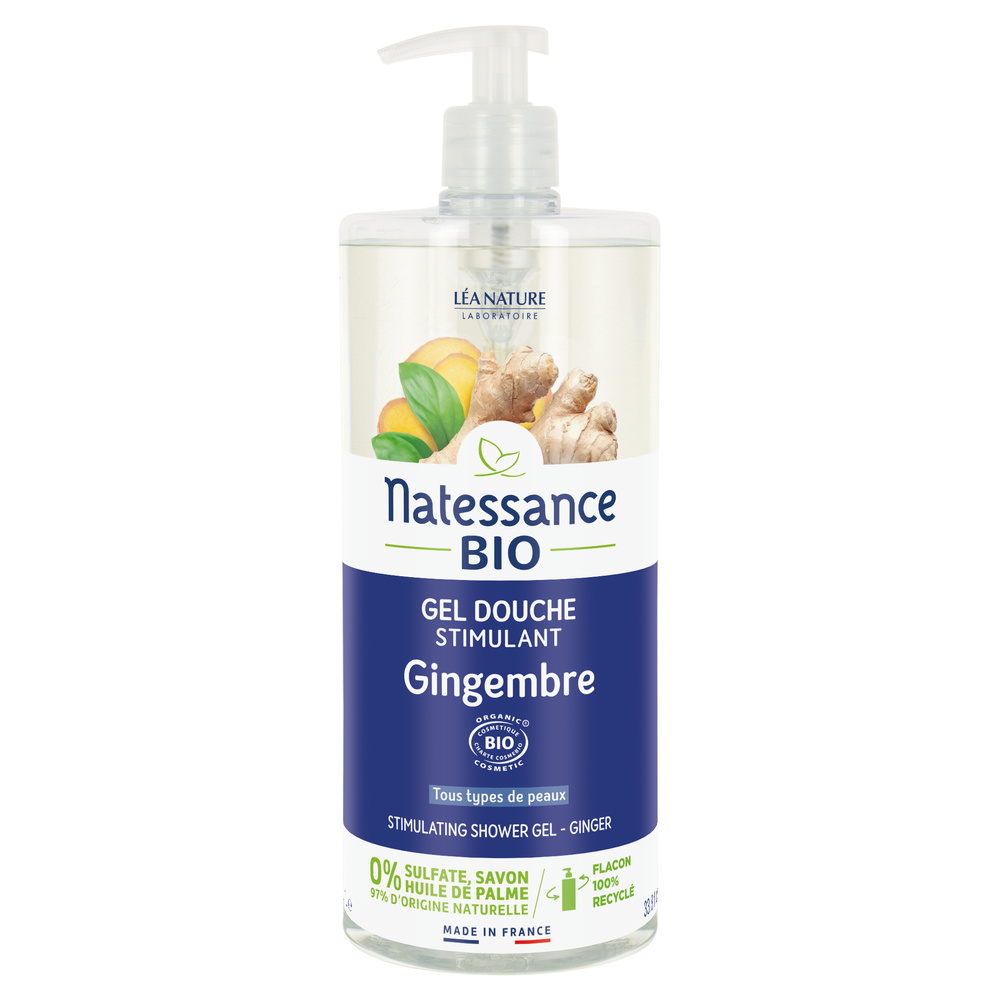 natessance Gel douche stimulant Gingembre Gel douche
