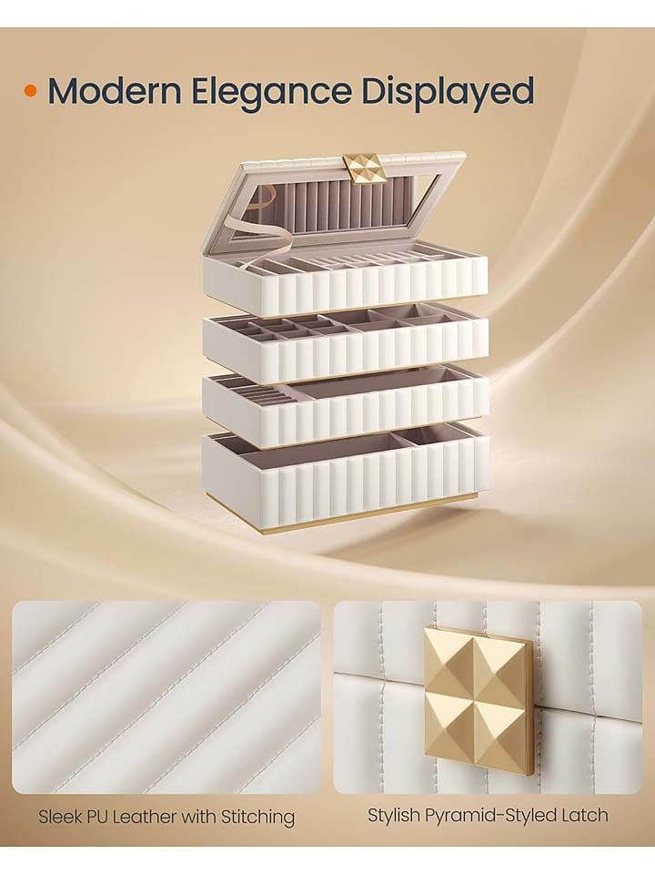 Songmics Schmuckkasten in Weiß - (B)28 x (H)20,5 x (T)17 cm günstig kaufen onesize