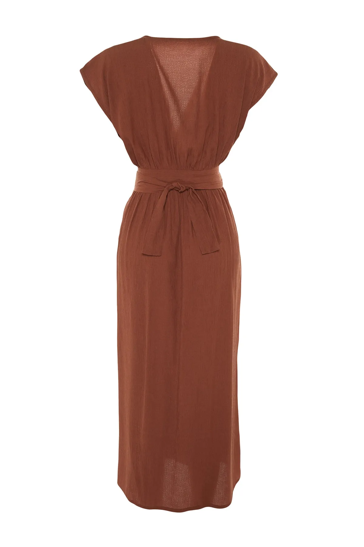 Trendyol Collection  Zimtfarbener, geschlitzter Rock-Blusenanzug TBESS22AU0103