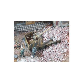 1:45 1:50 Ziegeltrümmer rot, mit Mörtel, 150g