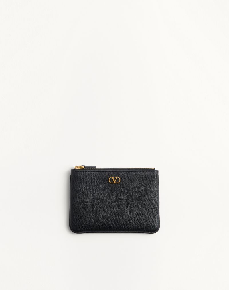 VLogo Signature Pochette In Grained Calfskin