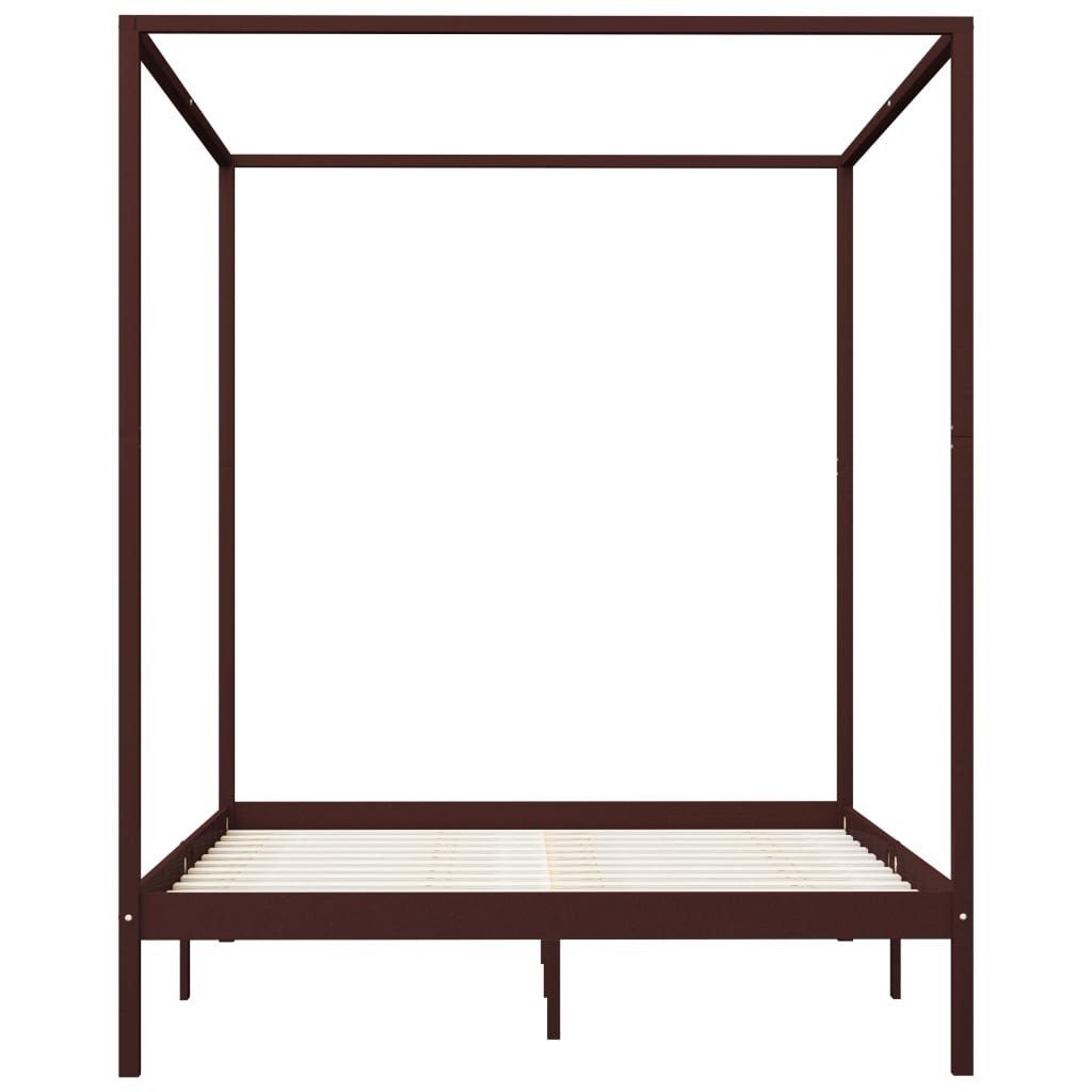 möbelando Himmelbett 299785 (LxBxH: 204x184x200 cm), aus Kiefer in Dunkelbraun