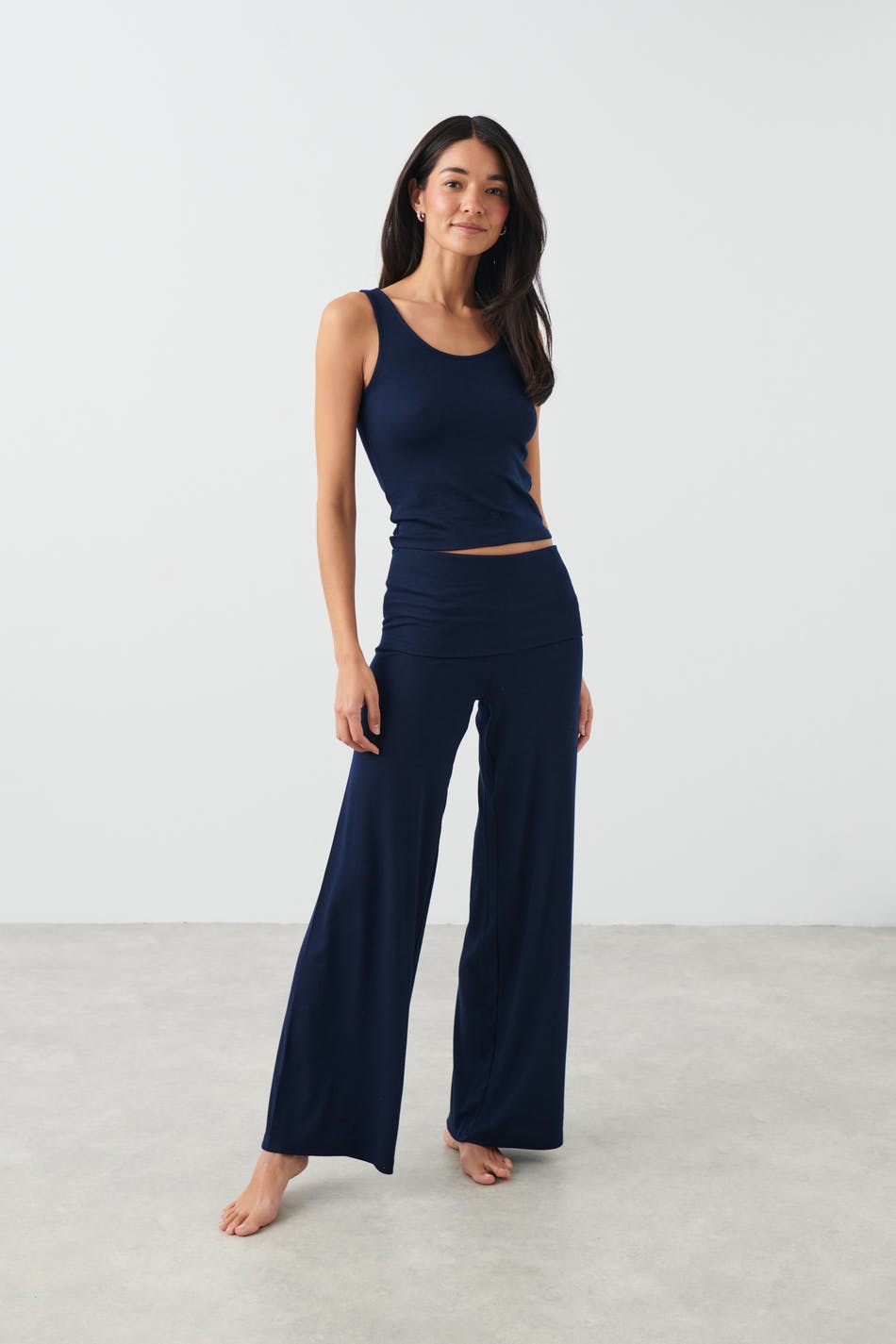 Folded yoga trousers