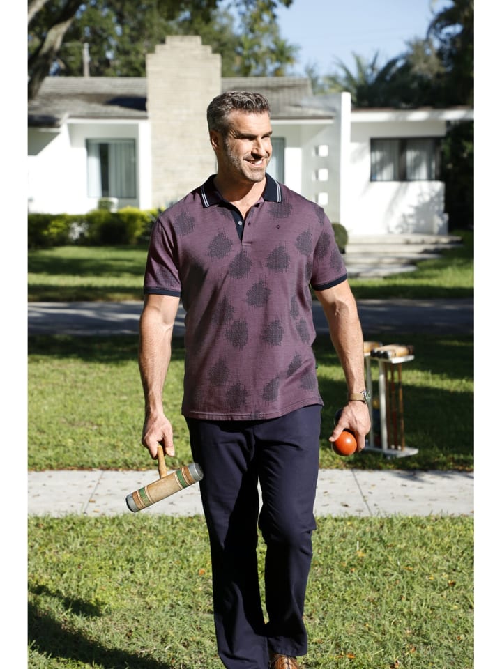 Charles Colby Poloshirt EARL NEELS in rosa gemustert günstig kaufen