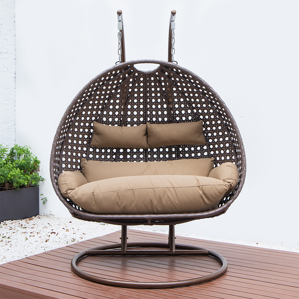 Home Deluxe Polyrattan Hängesessel TWIN - Braun