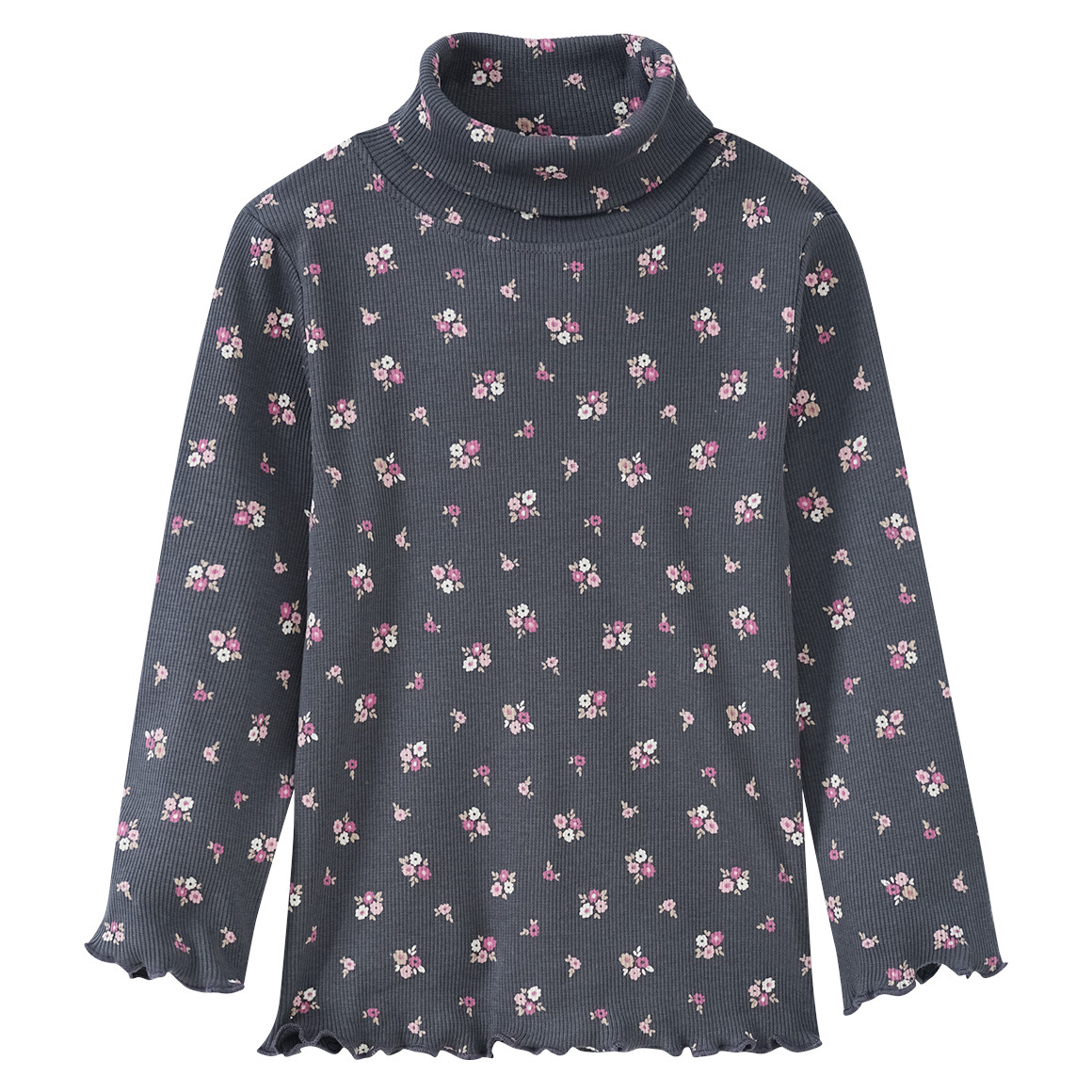 Mädchen Rollkragenshirt mit floralem Print