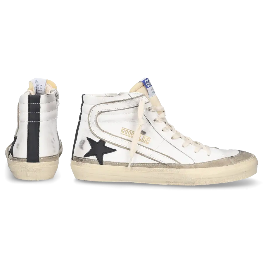 Golden Goose - Sneaker high SLIDE EDGE Kalbsleder - weiß