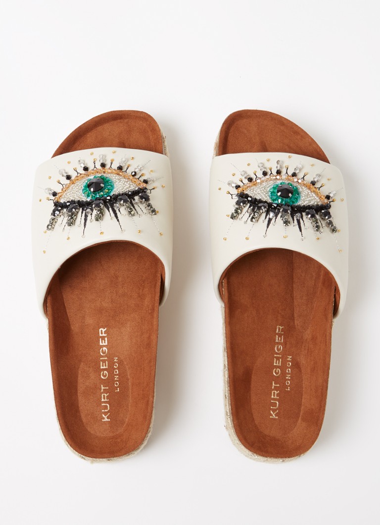 Kurt Geiger Kensington Eye Leather Wedge Slippers