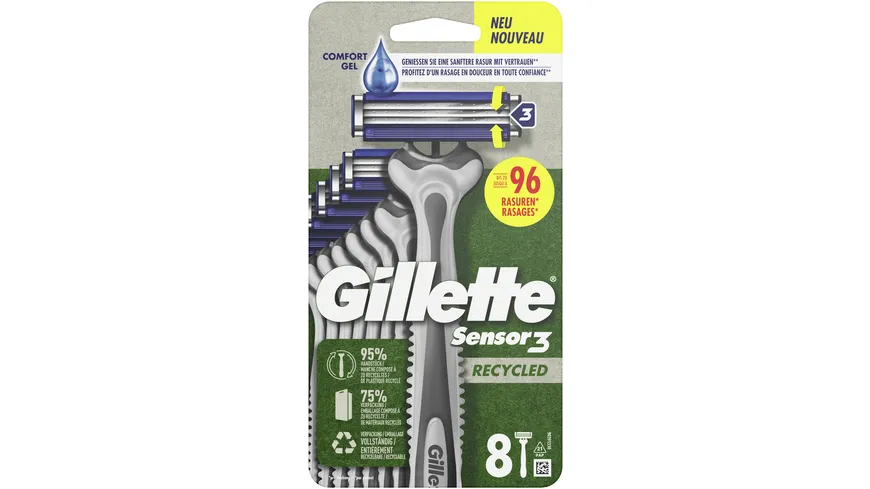 Gillette Einweg Rasierer Sensor3 Recycled