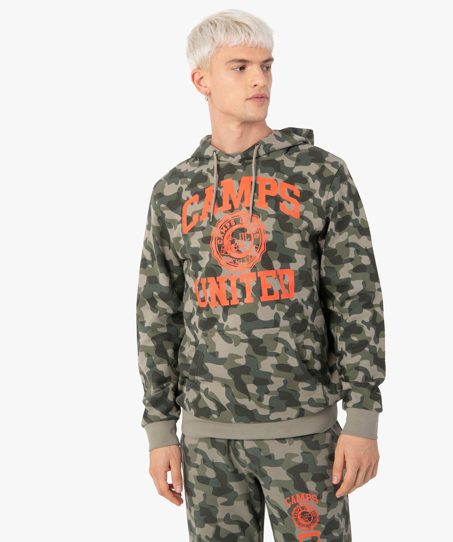 Sweat homme à capuche avec motif XXL – Camps United kaki | GEMO