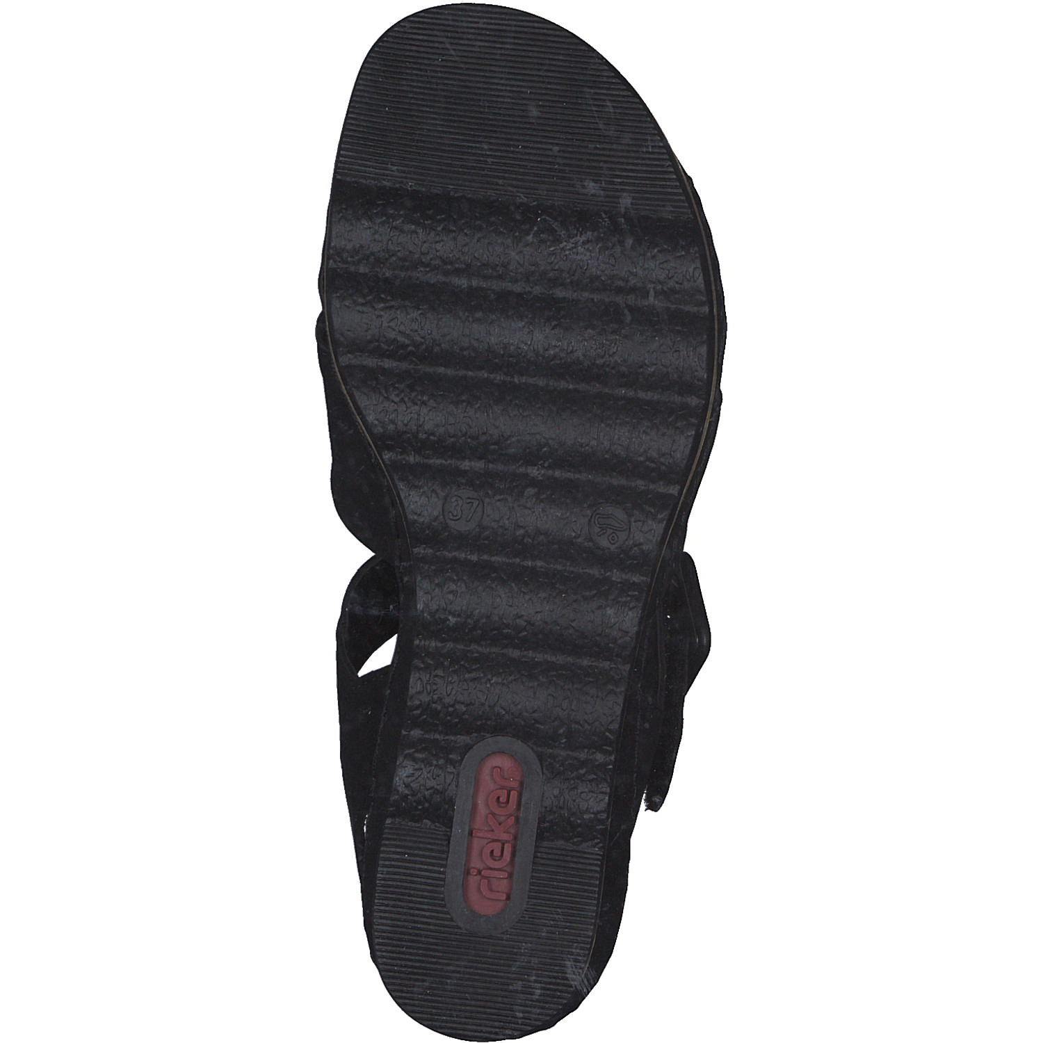 Rieker 67463, Plateau-Sandaletten, Damen, schwarz