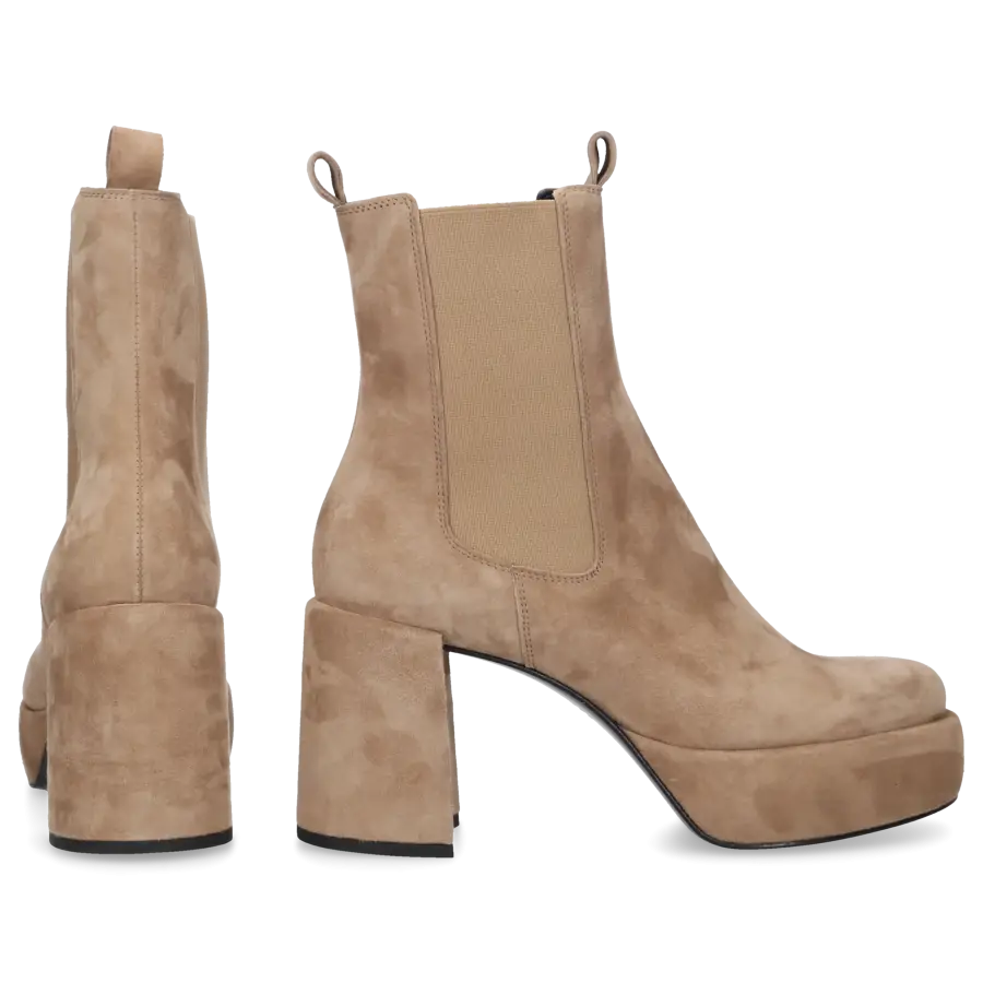 305 SOBE - Chelsea Boots HOOTER Veloursleder - beige
