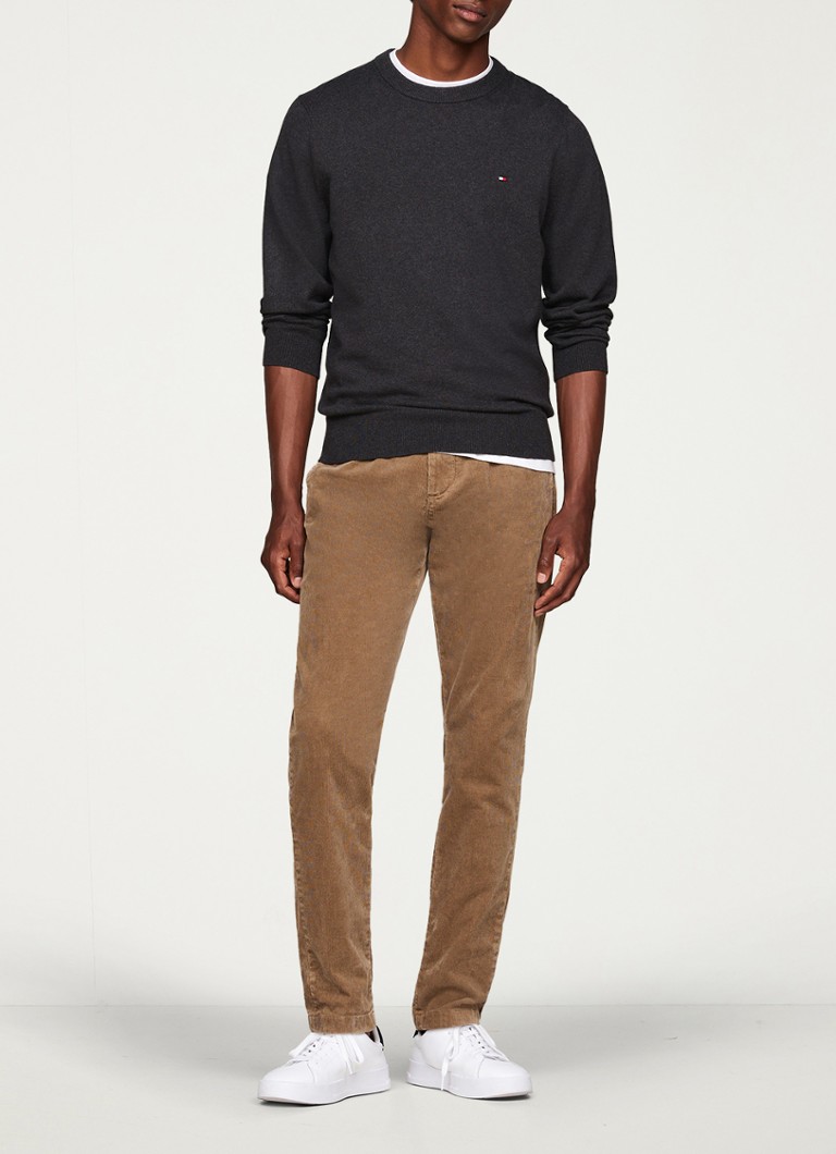 Tommy Hilfiger Fine-knit cashmere blend pullover with logo embroidery