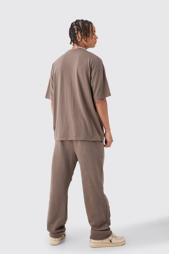 Oversize Trainingsanzug mit Rosen-Stickerei
