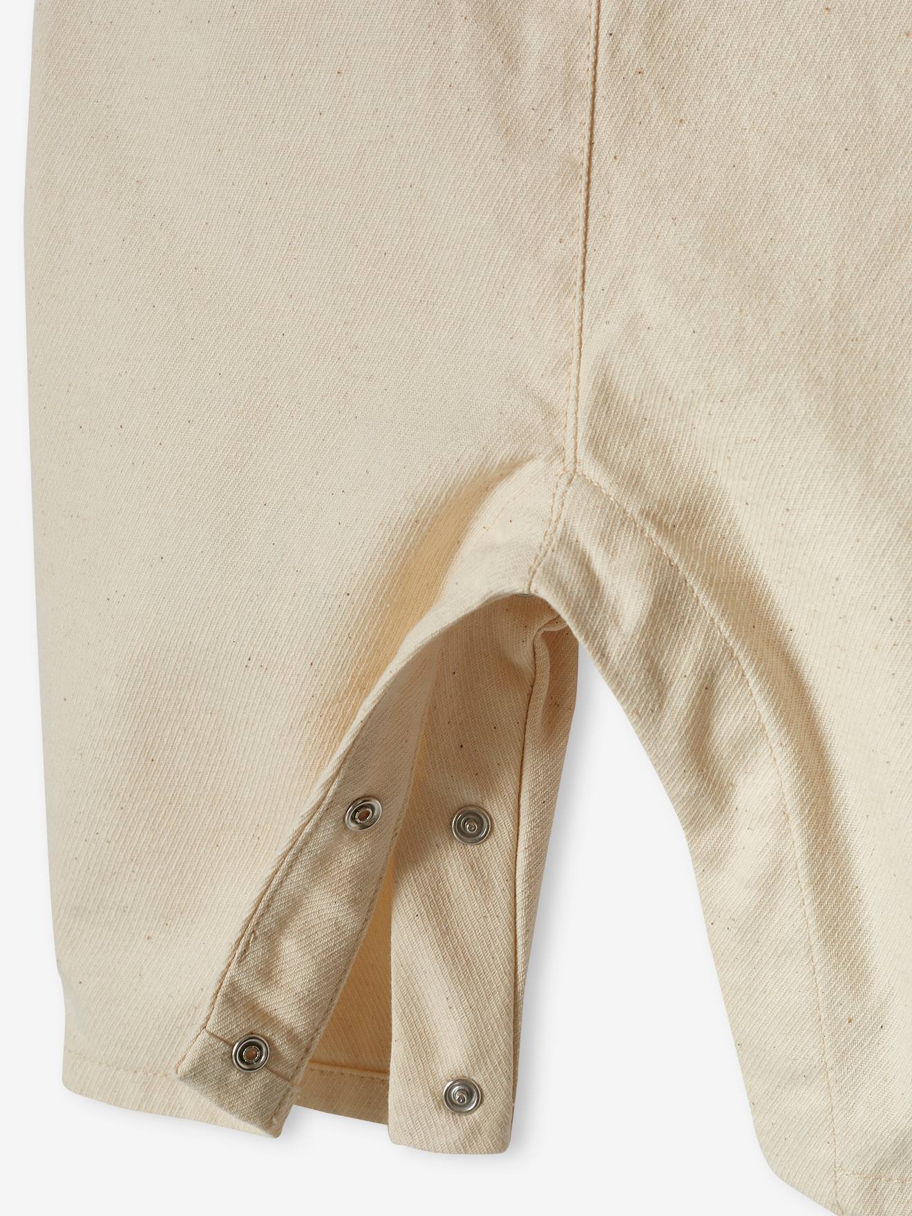 Salopette bébé effet lin beige