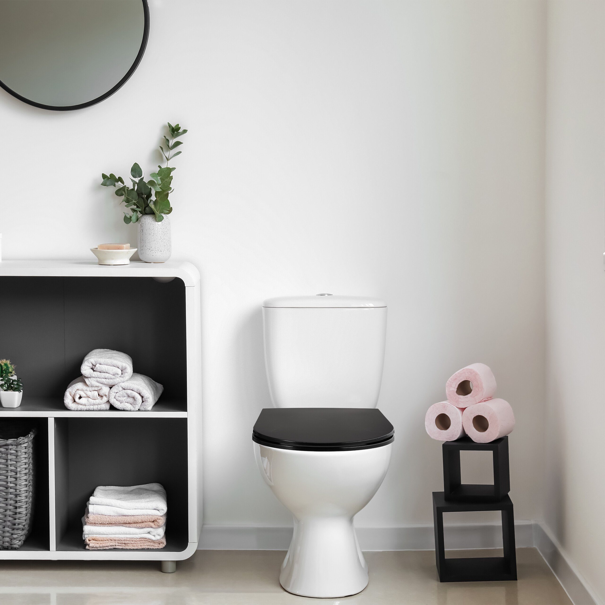 relaxdays WC-Sitz Toilettendeckel mit Absenkautomatik