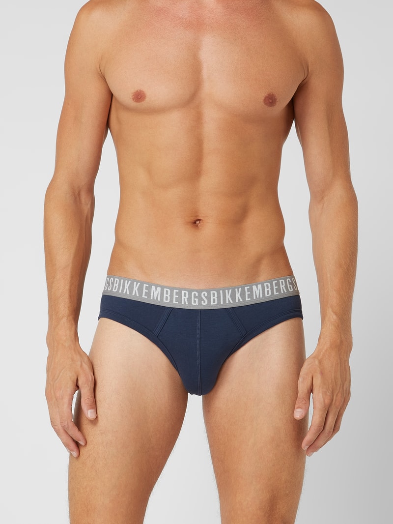Slip mit Stretch-Anteil im 2er-Pack in marineblau