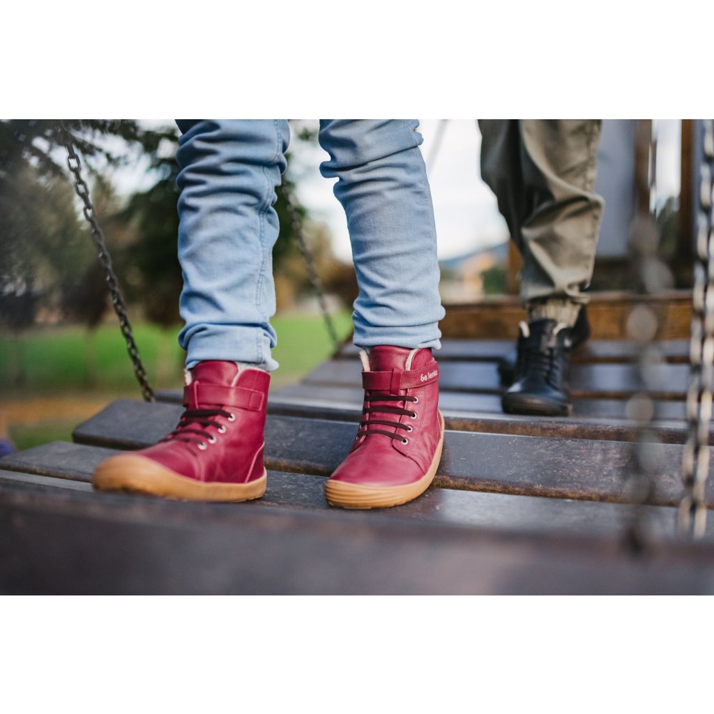 Be Lenka Winter Kids Dark Cherry Red Winter-Barfußschuhe
