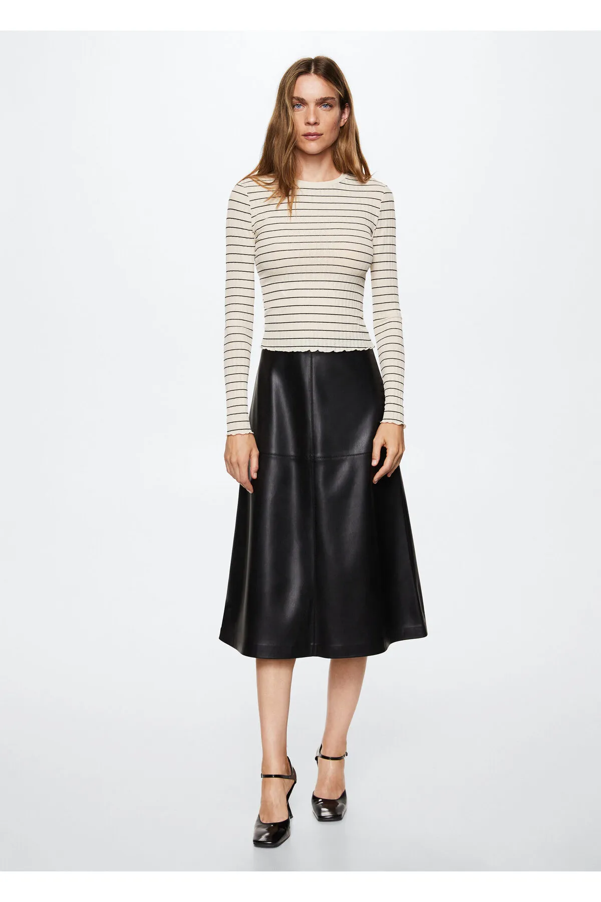 MANGO  Beiges Damen-T-Shirt 37067722