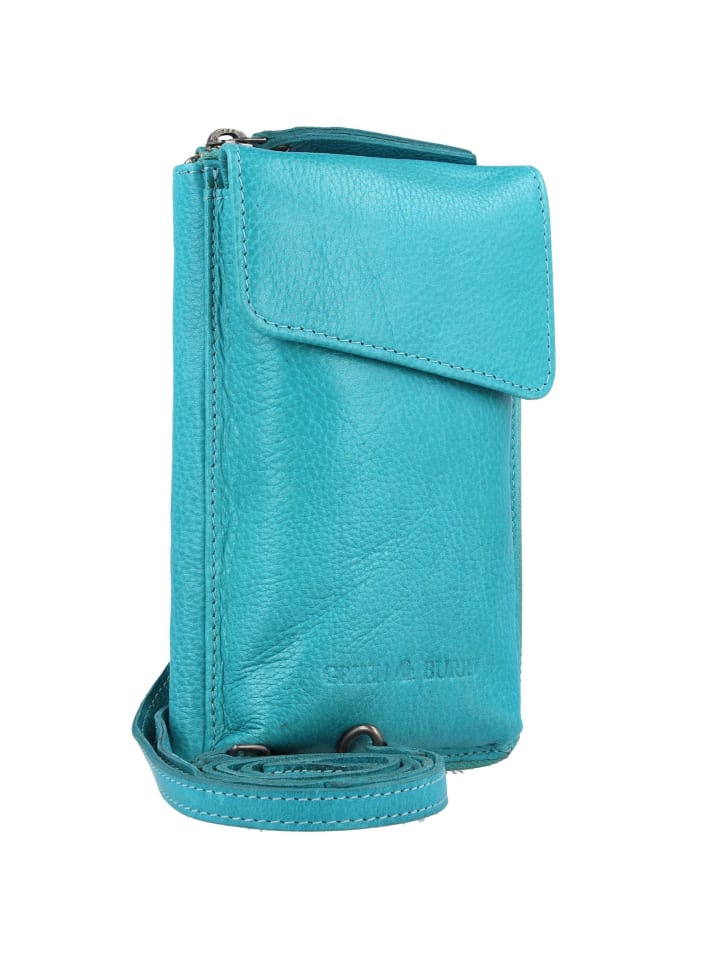 Greenburry Handytasche Leder 10 cm in turquise günstig kaufen onesize