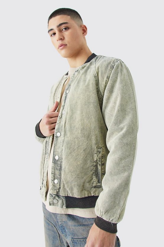Cord Cord-Bomberjacke mit Acid-Waschung
