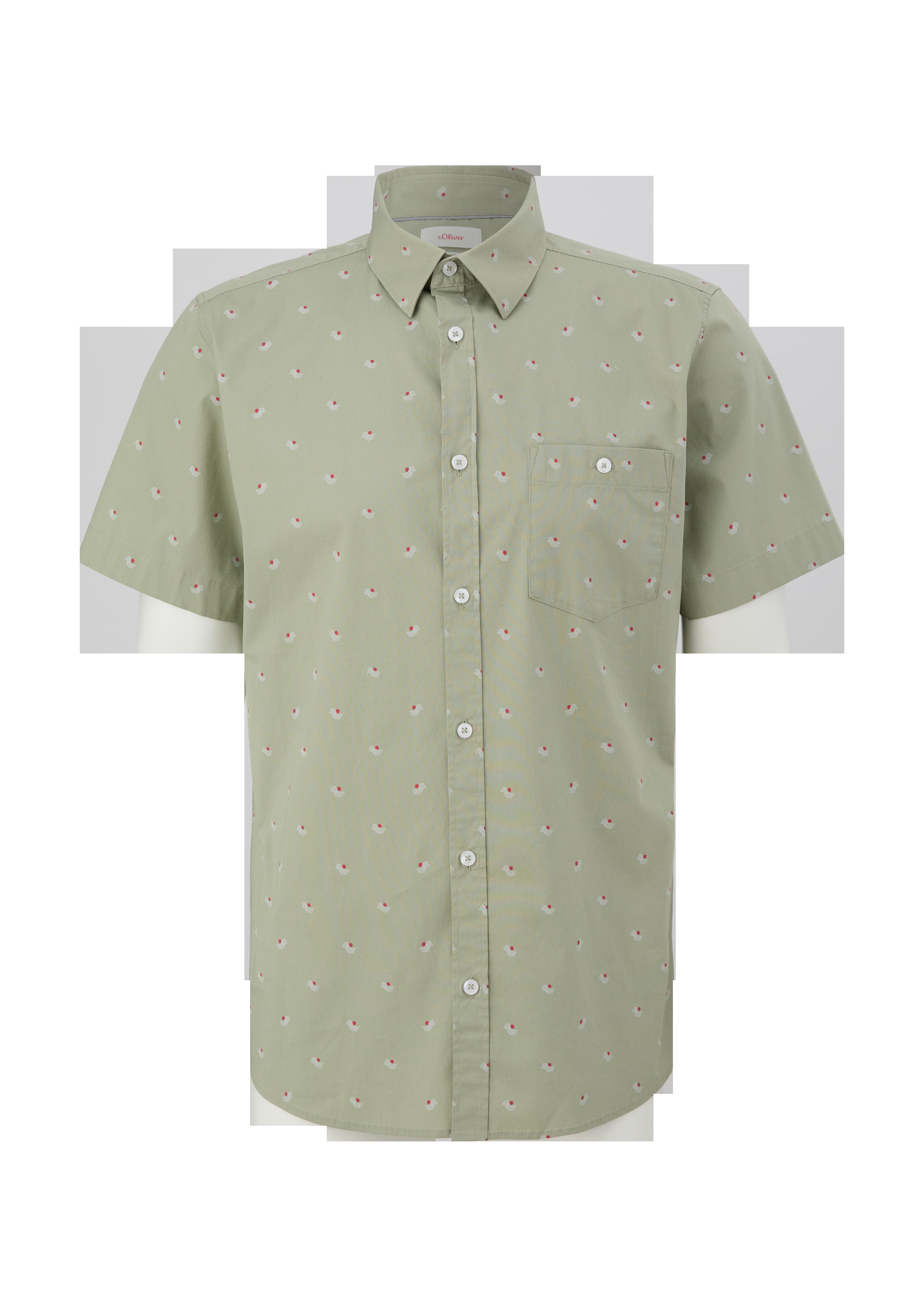 Slim: Kurzarmhemd mit Alloverprint  2131013-78A6