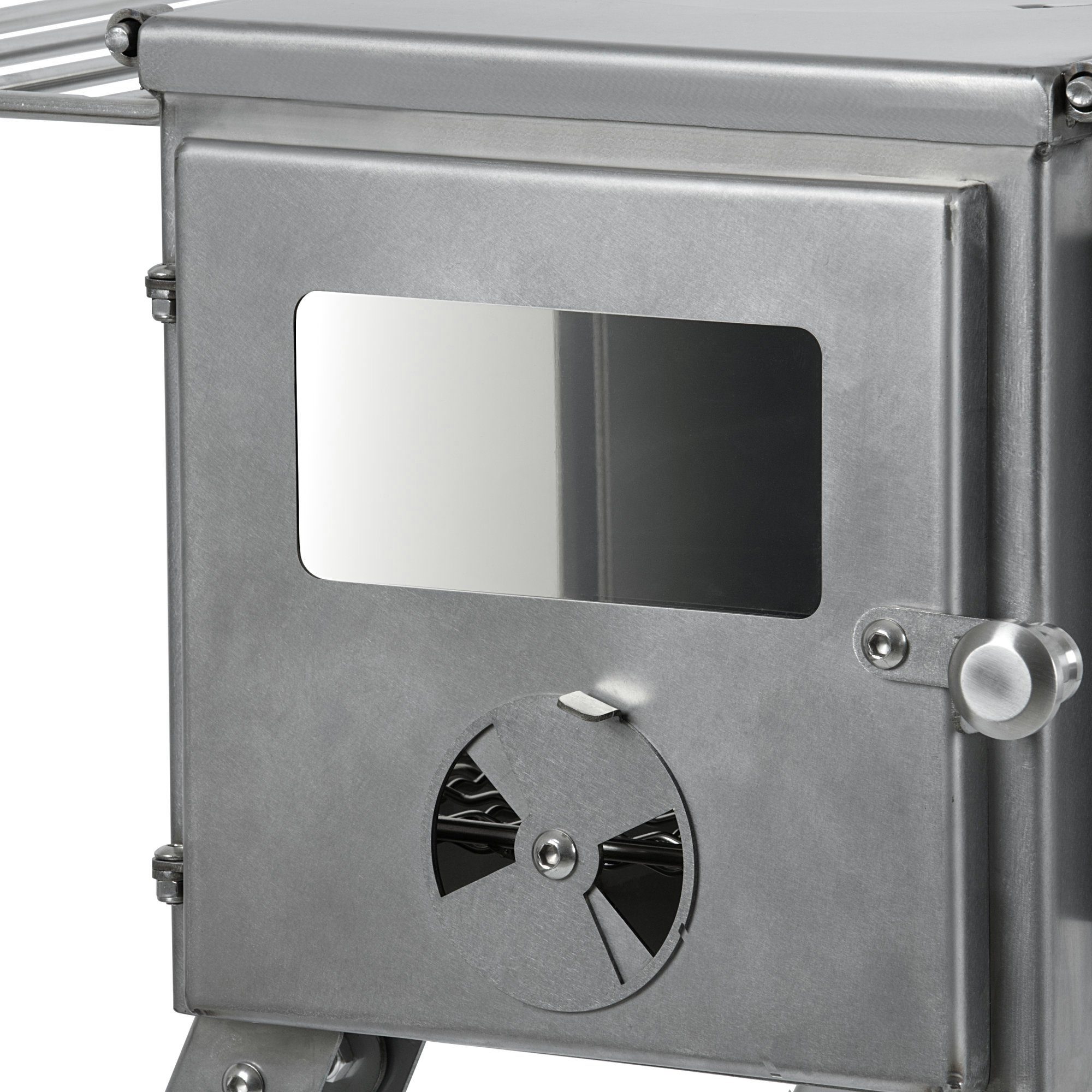 CampFeuer Feuerstelle Edelstahl Zeltofen, 51,5 x 42 x 216 cm, Zeltheizung Camping