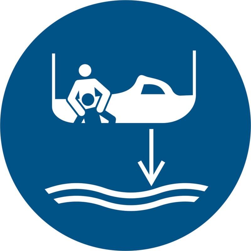 Djois Warnschild Bereitschaftsboot fieren beim Aussetzvorgang Klebstoff, einschraubbar PP (Polypropylen) 20 (B) x 0,14 (H) cm 3 Stück