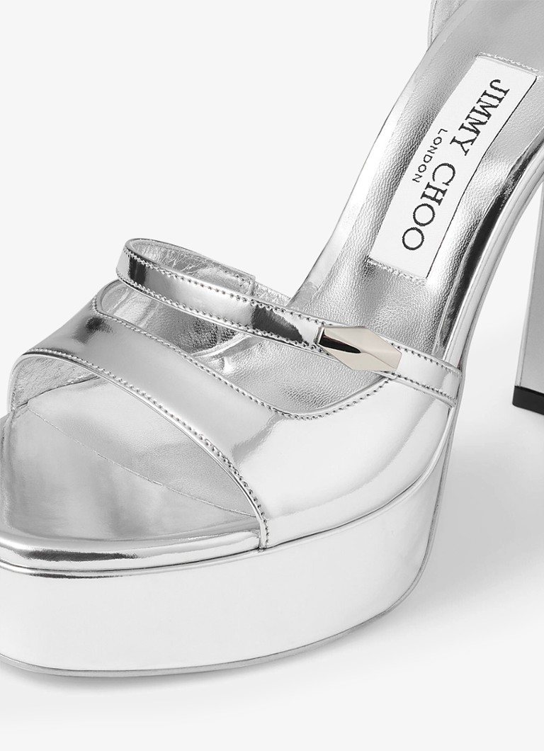 Jimmy Choo Claressa/PF 125 metallinhohtoiset vasikannahkasandaalit