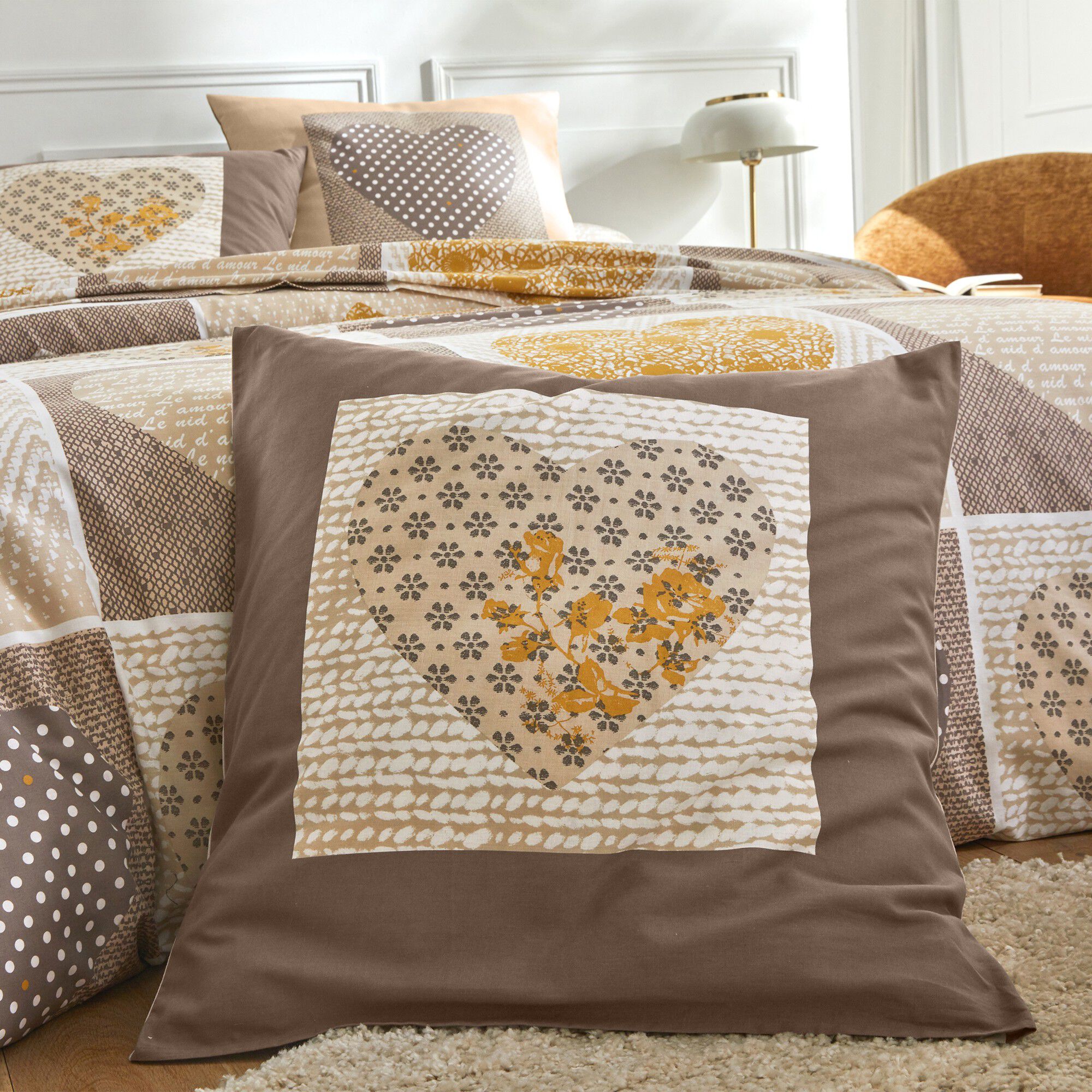 Linge de lit Lovely en flanelle imprimé coeurs